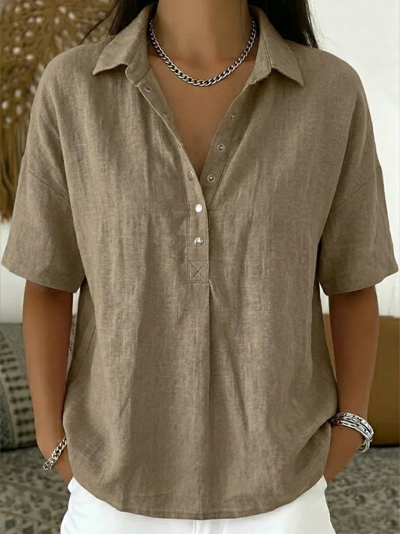 WILLOW | CHIC COLLARED BUTTON BLOUSE