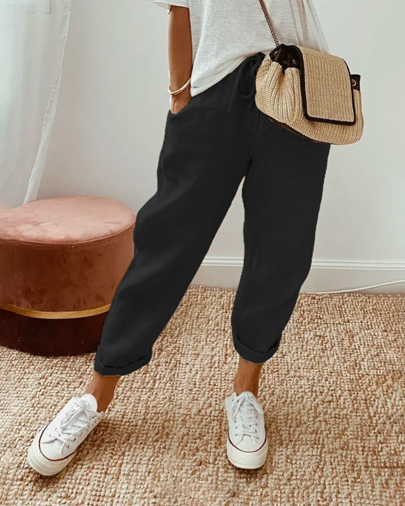 AVA | COMFY COTTON-LINEN SUMMER PANTS