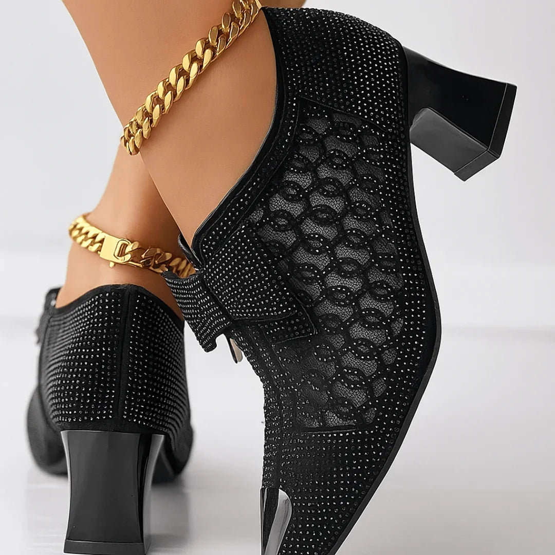SABRINA | LUXE BOW POINTED BLOCK HEELS