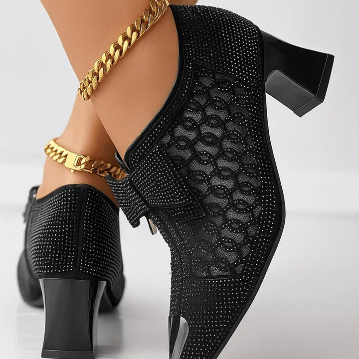 SABRINA | LUXE BOW POINTED BLOCK HEELS