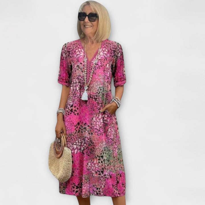 MAJA | FLORAL FLOWY DRESS WITH TUMMY COVERAGE