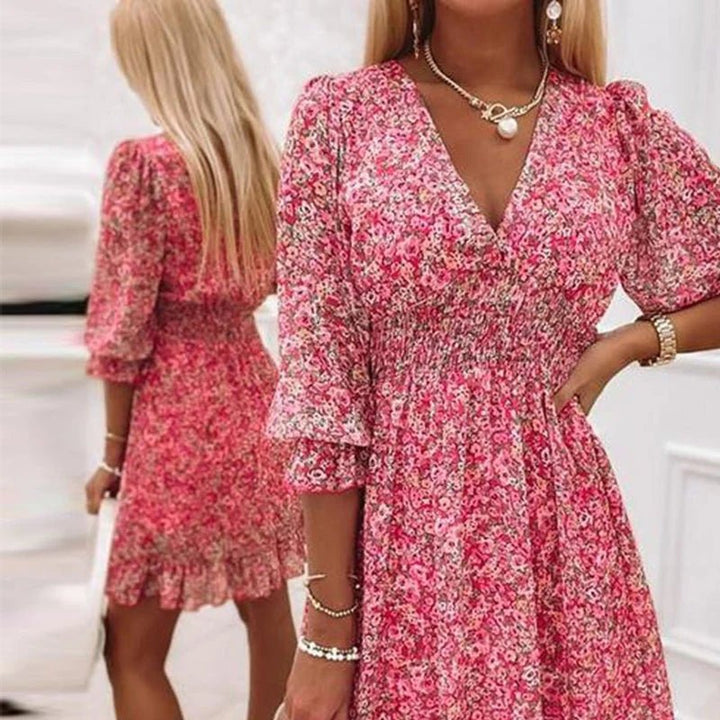 SUNNA | CHIC ELEGANT FLORAL DRESS