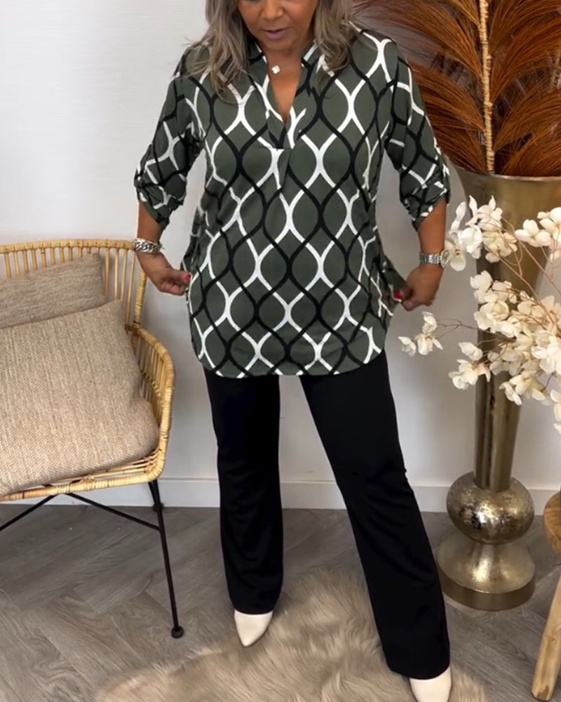 AMELIA | LUXE CASUAL PATTERNED BLOUSE