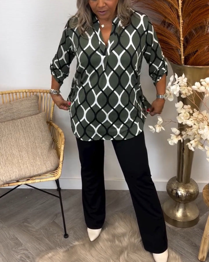AMELIA | LUXE CASUAL PATTERNED BLOUSE