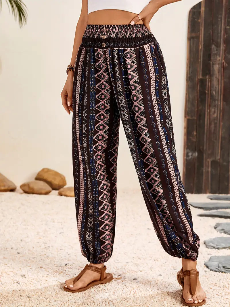 GAELLE | CHIC BOHO HIGH-WAIST SUMMER PANTS