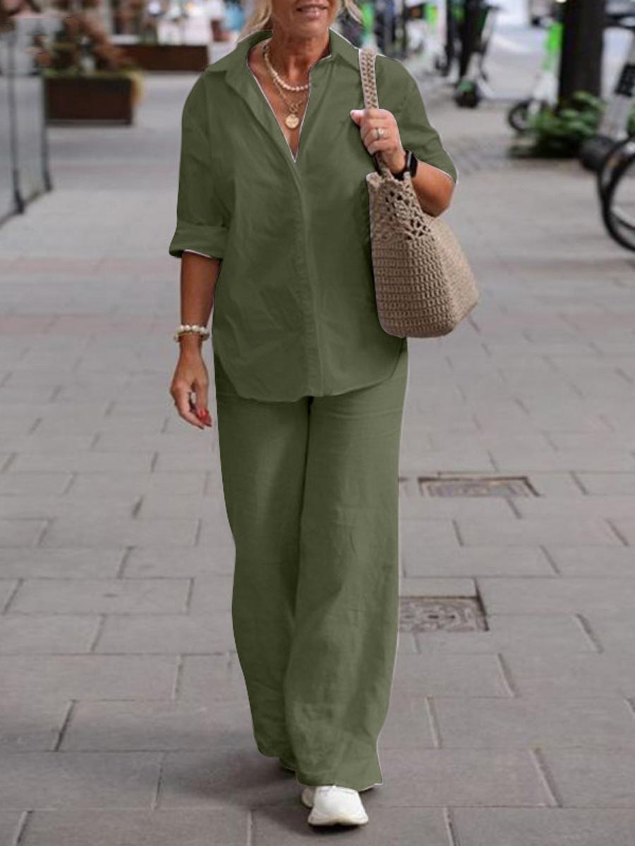 VERA | ELEGANT CLASSIC LINEN TWO-PIECE SET