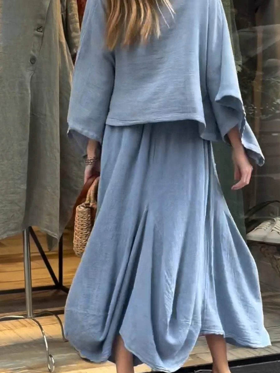 SABRINA | CHIC LINEN TWO-PIECE SET WITH POCKETS