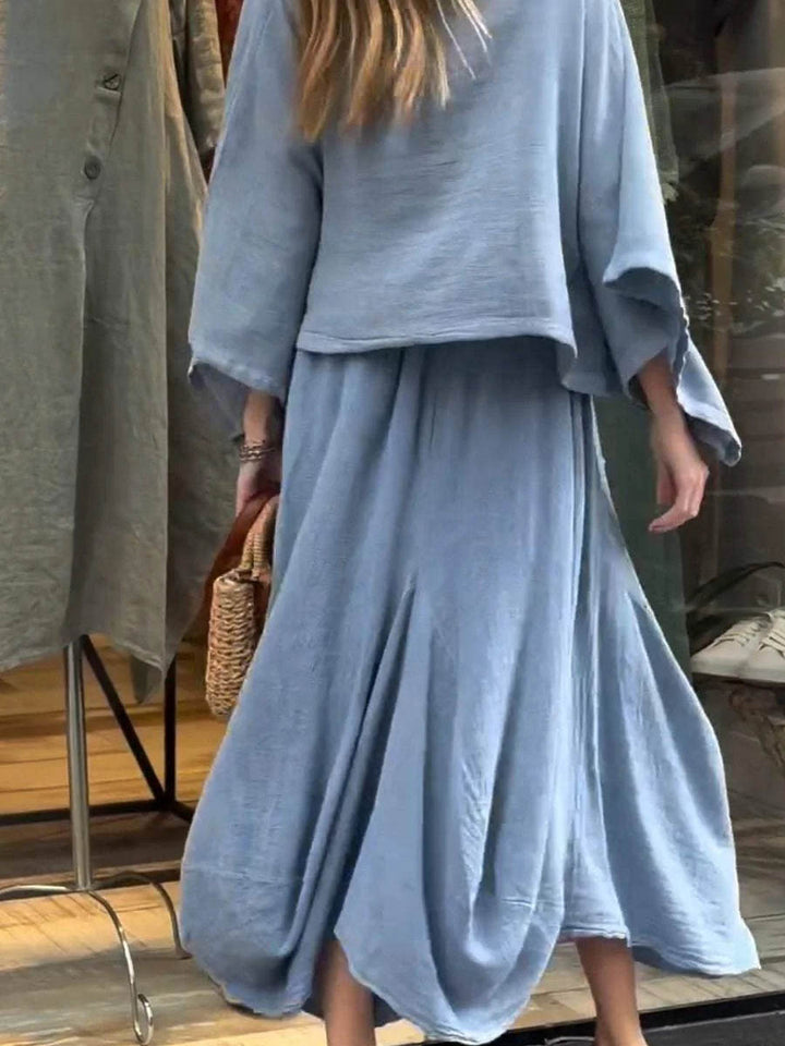 SABRINA | CHIC LINEN TWO-PIECE SET WITH POCKETS