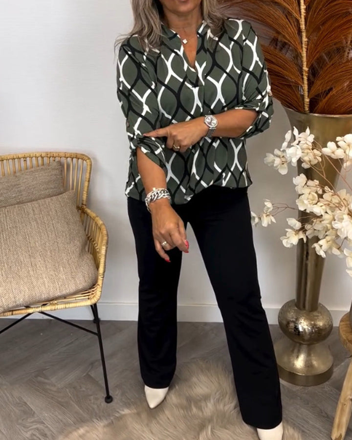 AMELIA | LUXE CASUAL PATTERNED BLOUSE