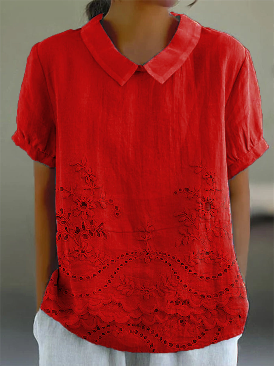 LILY | ELEGANT EMBROIDERED COTTON BLOUSE
