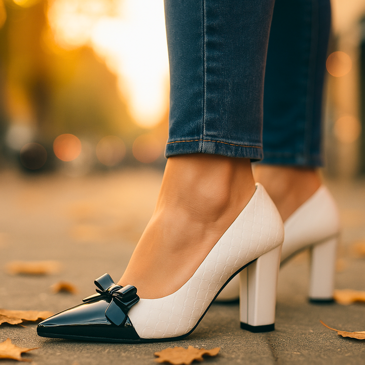 VIVIENNE | LUXE TWO-TONE ORTHOPEDIC BLOCK HEELS