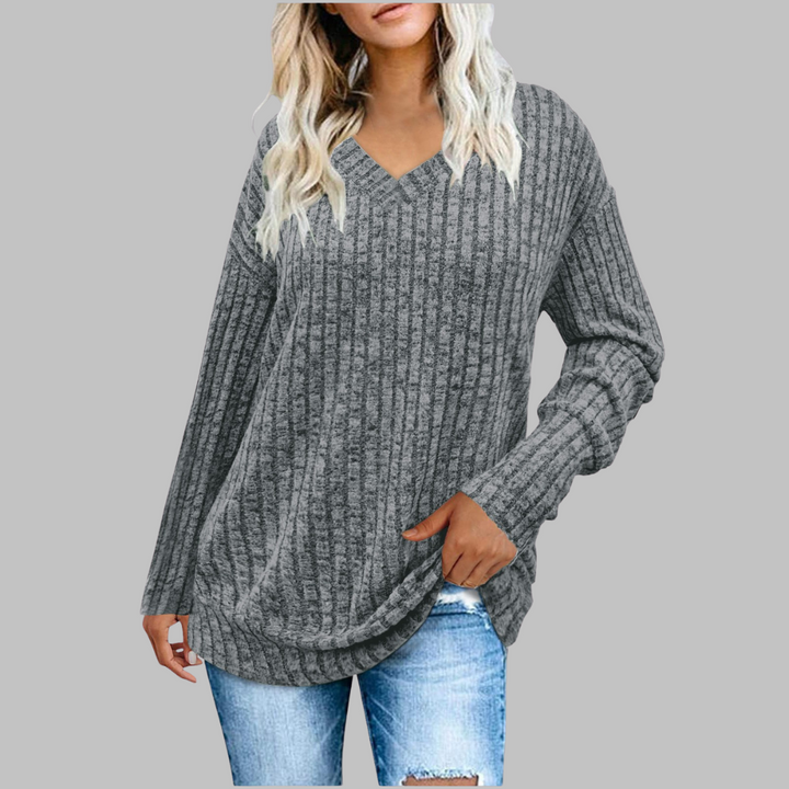DERI | LUXE COMFY V-NECK LONG SLEEVE TOP