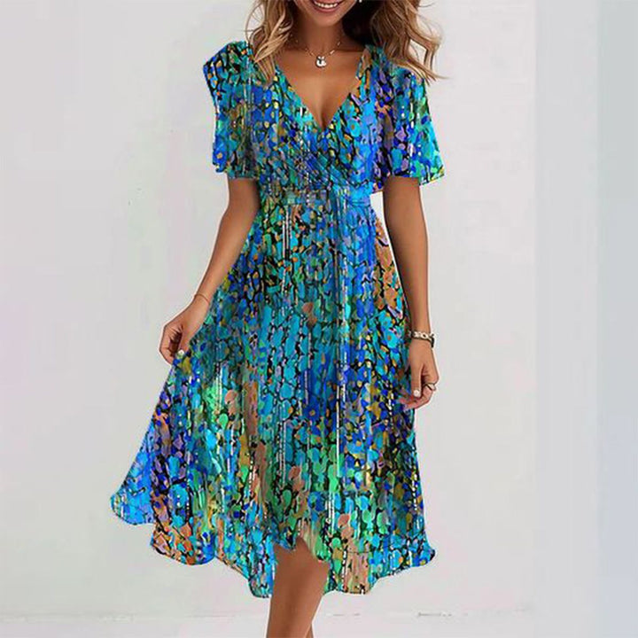 MARY | CHIC ELEGANT BLUE MIDI DRESS