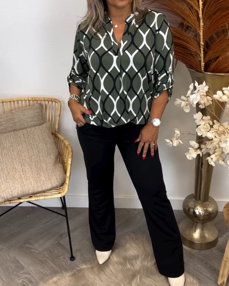 AMELIA | LUXE CASUAL PATTERNED BLOUSE