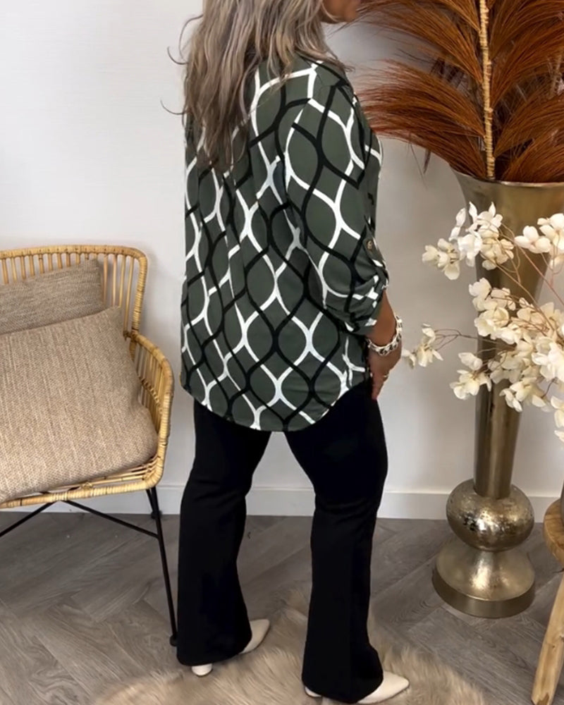 AMELIA | LUXE CASUAL PATTERNED BLOUSE