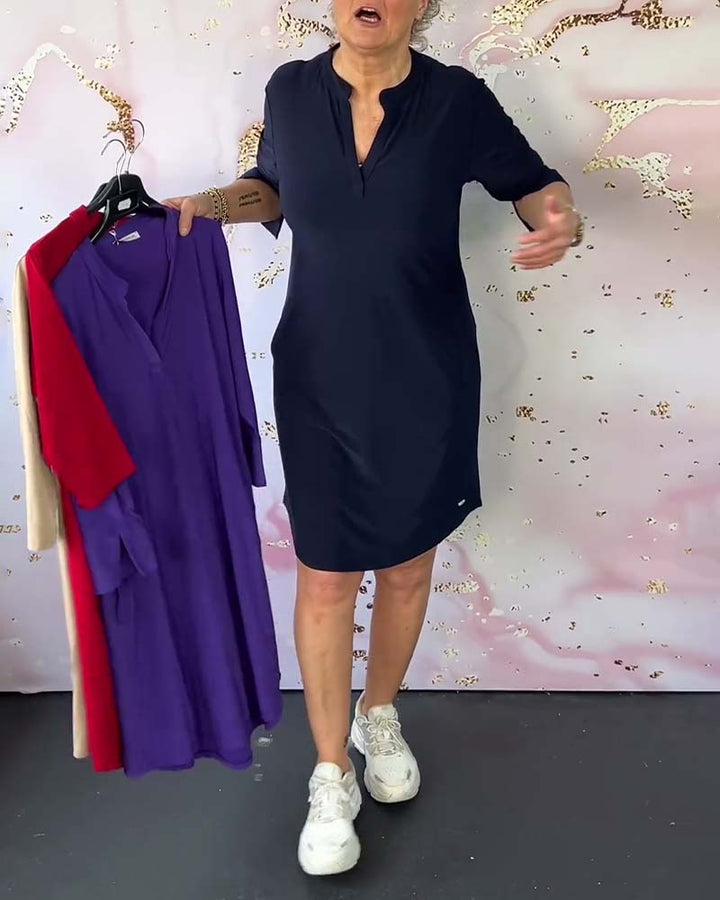 HANNE | ELEGANT DRESS WITH V-NECK