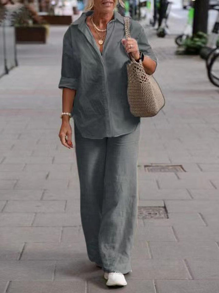 VERA | ELEGANT CLASSIC LINEN TWO-PIECE SET