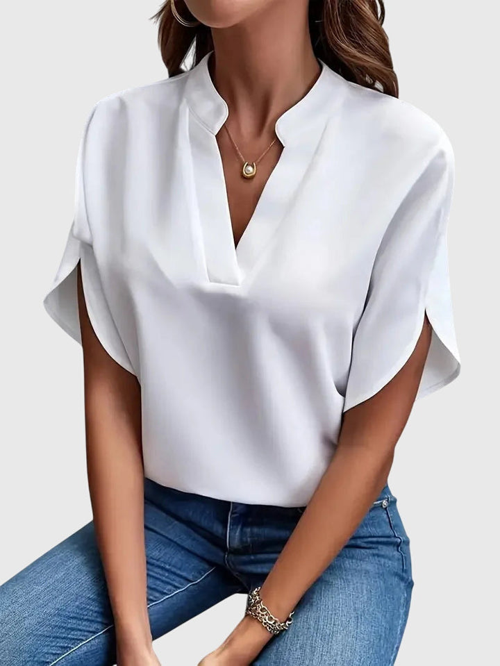 CLAUDIA | SOFT AND ELEGANT V-NECK SHIRT