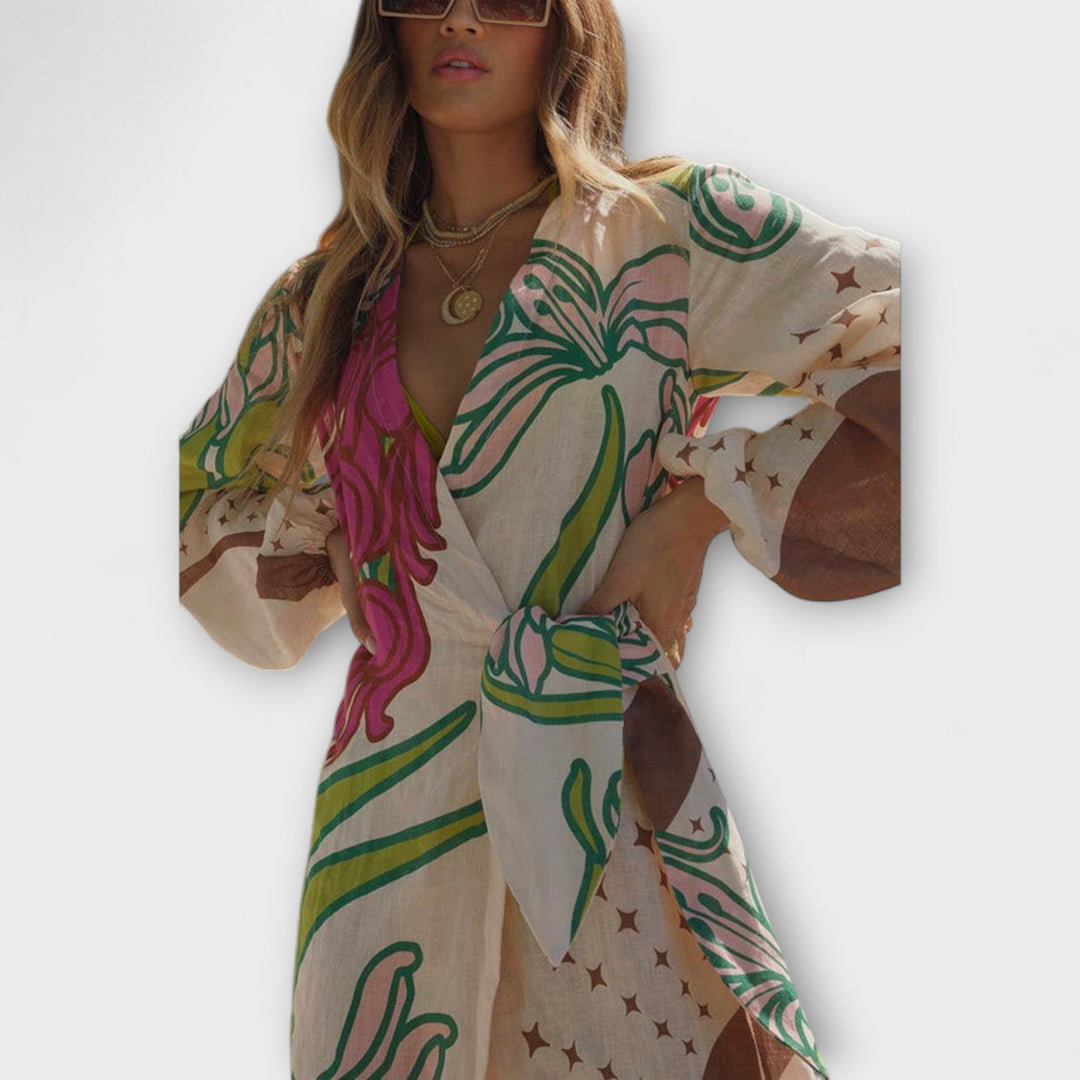 BRENDA | RELAXED TIE TUNIC MAXI DRESS