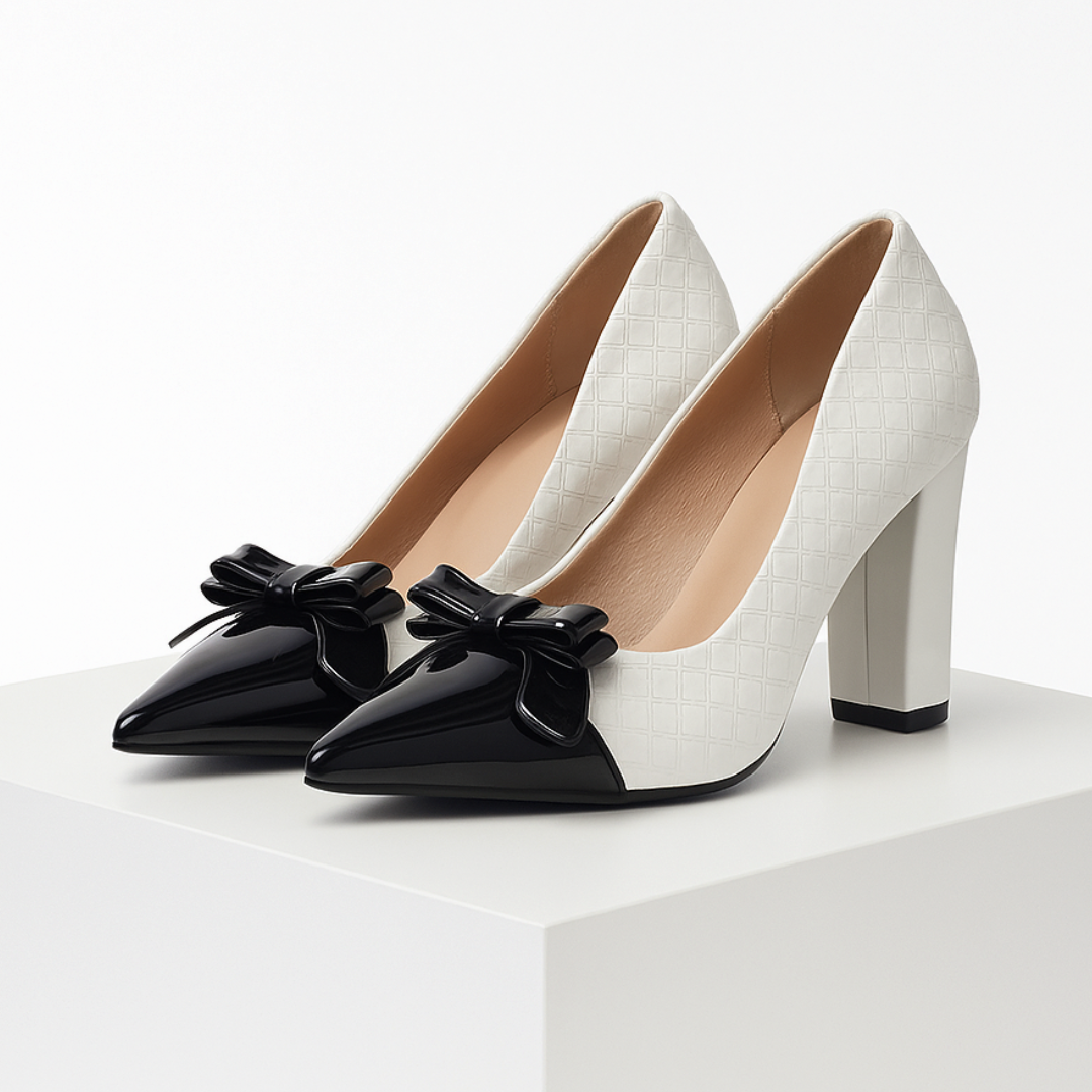 VIVIENNE | LUXE TWO-TONE ORTHOPEDIC BLOCK HEELS