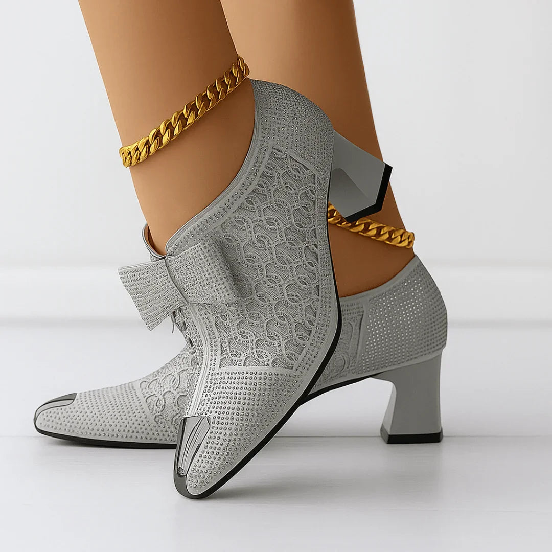 SABRINA | LUXE BOW POINTED BLOCK HEELS