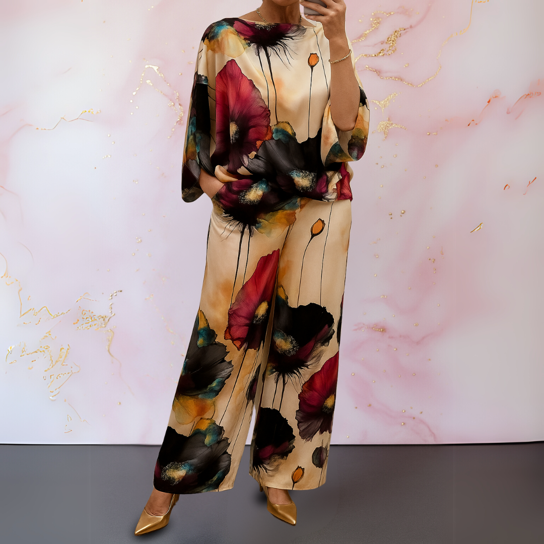 MAELORA | ELEGANT SATIN TWO-PIECE SET
