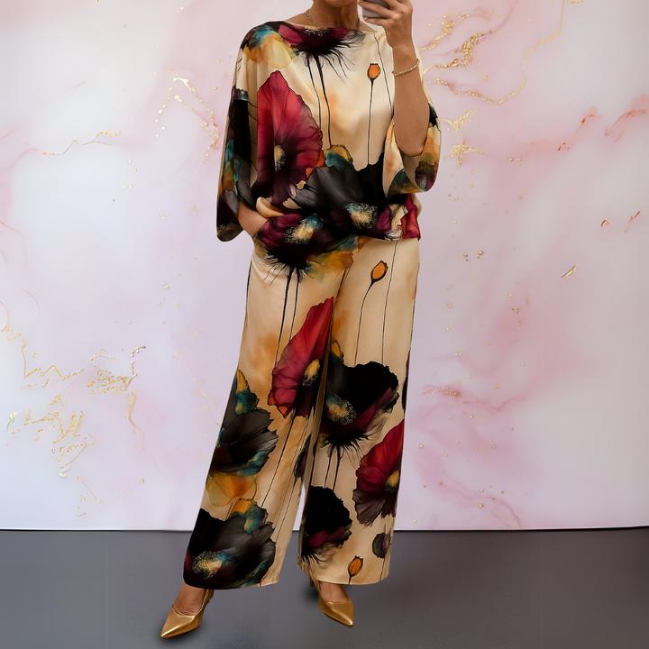 MAELORA | ELEGANT SATIN TWO-PIECE SET