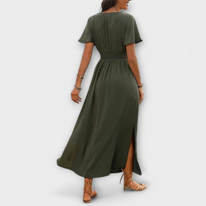 JOYCE | ELEGANT BOHO V-NECK DRESS
