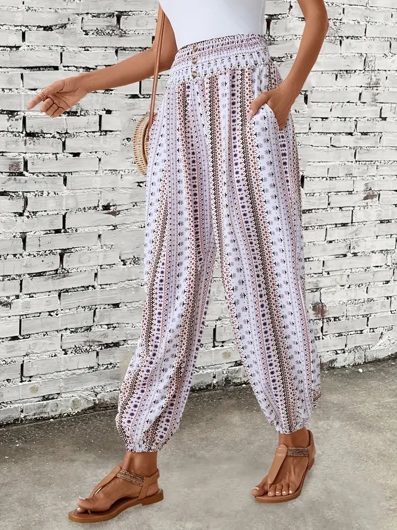 GAELLE | CHIC BOHO HIGH-WAIST SUMMER PANTS