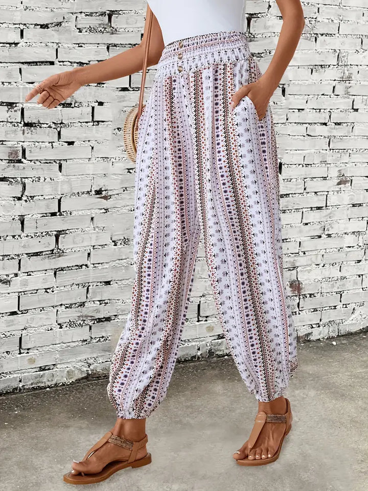 GAELLE | CHIC BOHO HIGH-WAIST SUMMER PANTS