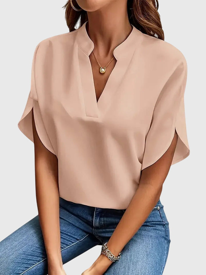 CLAUDIA | SOFT AND ELEGANT V-NECK SHIRT