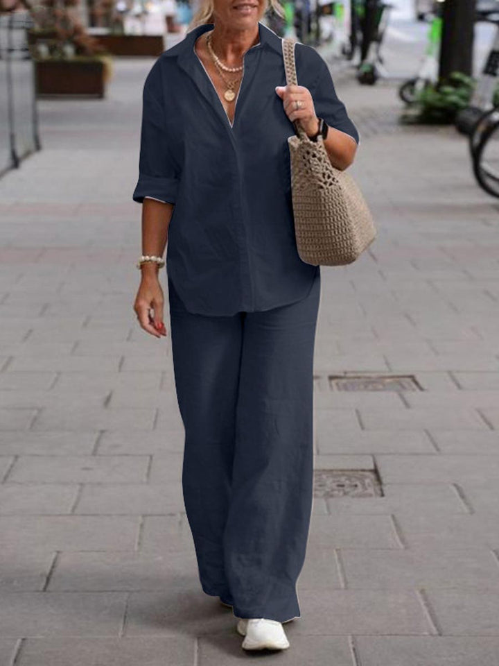 VERA | ELEGANT CLASSIC LINEN TWO-PIECE SET