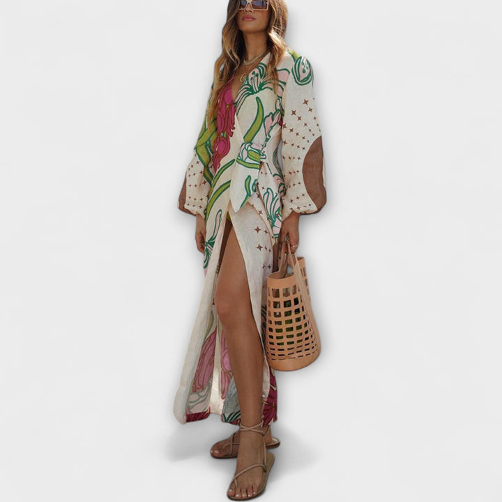 SHARON | RELAXED TIE TUNIC MAXI DRESS