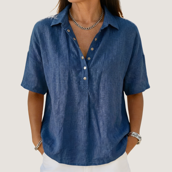 WILLOW | CHIC COLLARED BUTTON BLOUSE