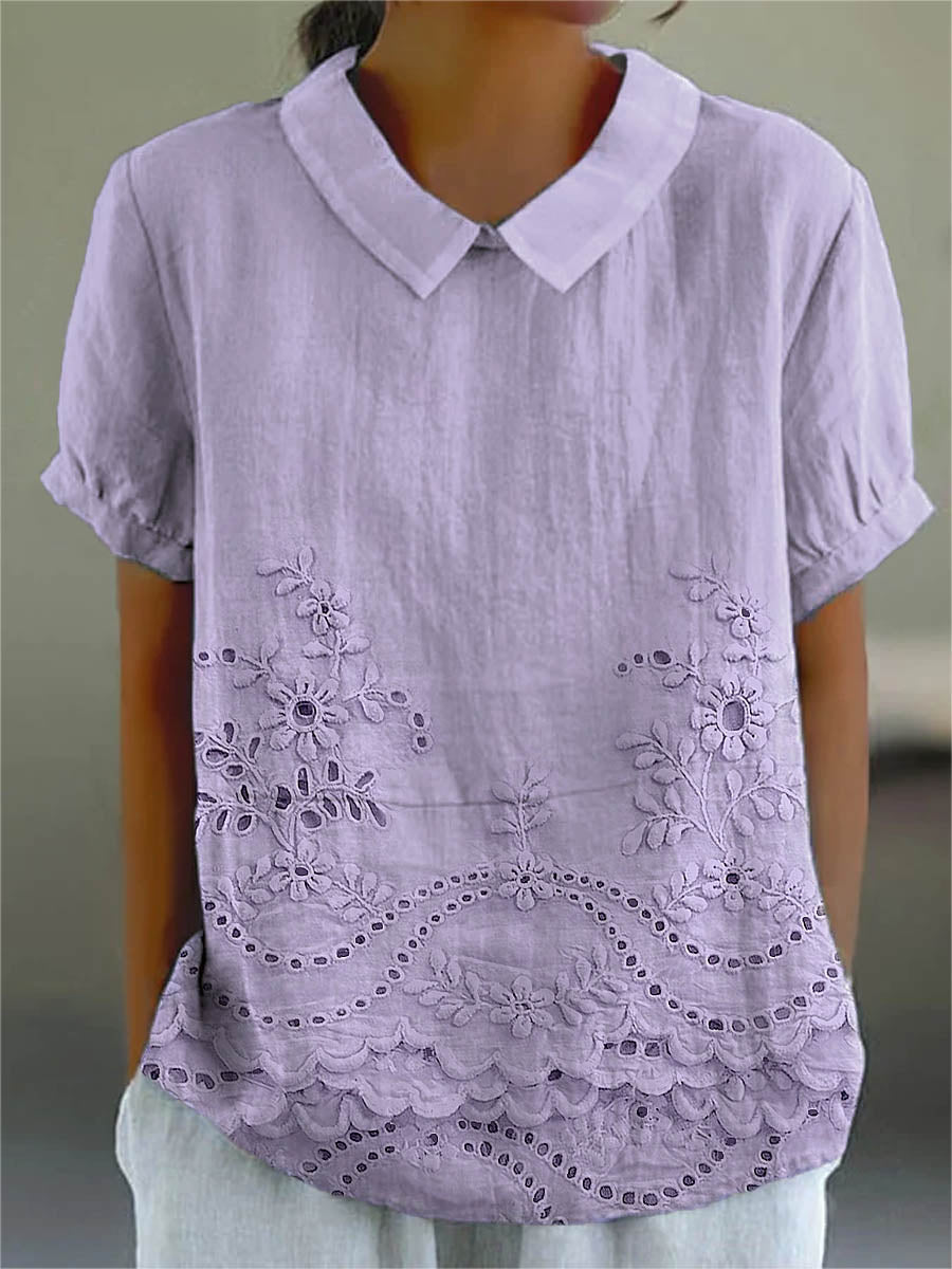 LILY | ELEGANT EMBROIDERED COTTON BLOUSE