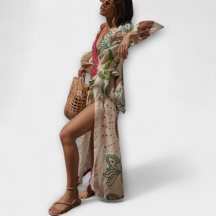 SHARON | RELAXED TIE TUNIC MAXI DRESS