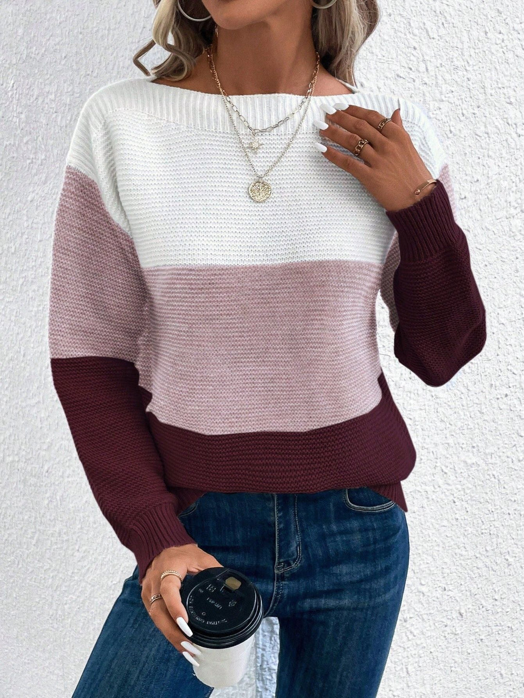 NATALIE | COZY RELAXED OMBRÉ KNIT JUMPER WITH TUMMY COVERAGE