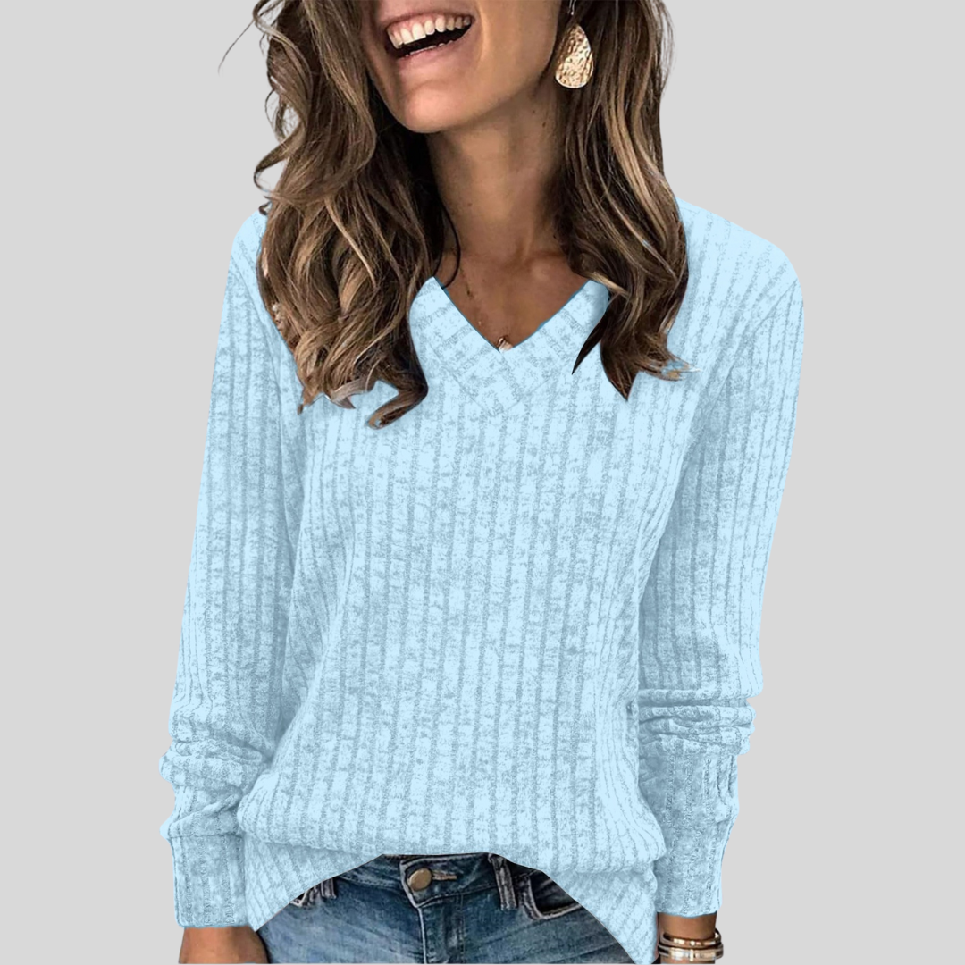 DERI | LUXE COMFY V-NECK LONG SLEEVE TOP