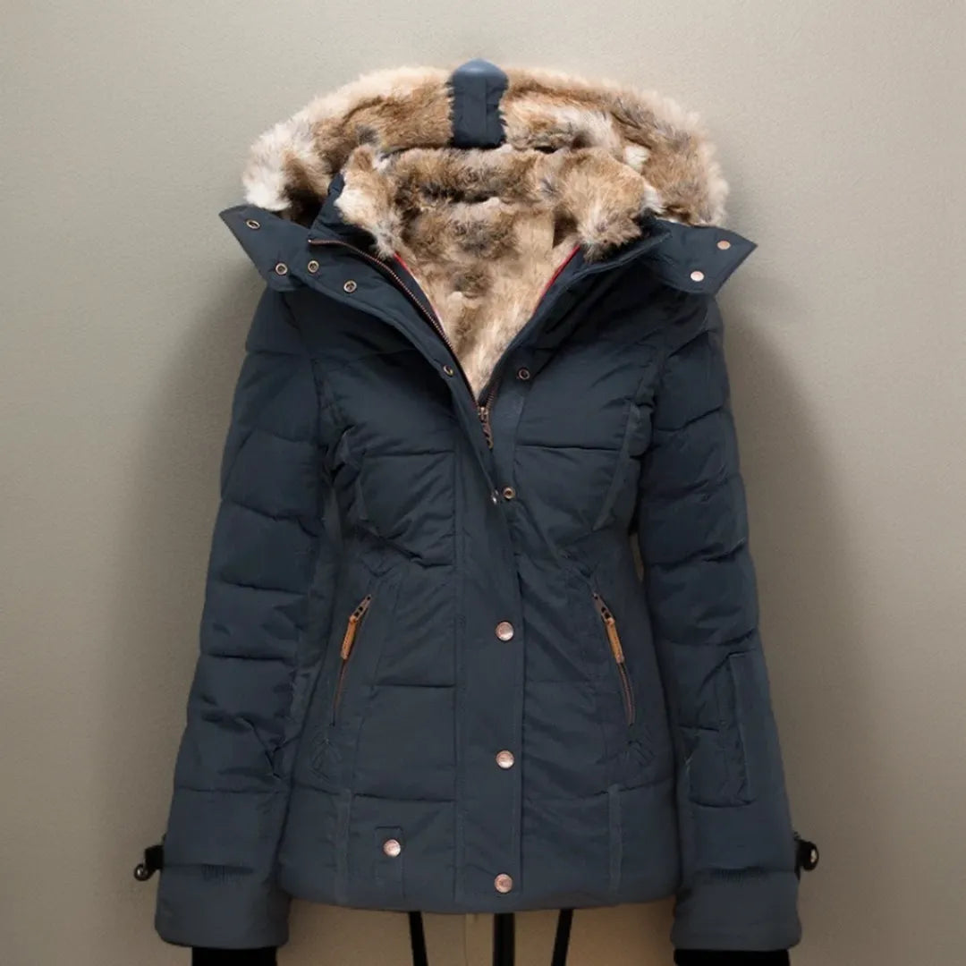 ELEANOR | ELEGANT FAUX FUR HOODED PUFFER JACKET