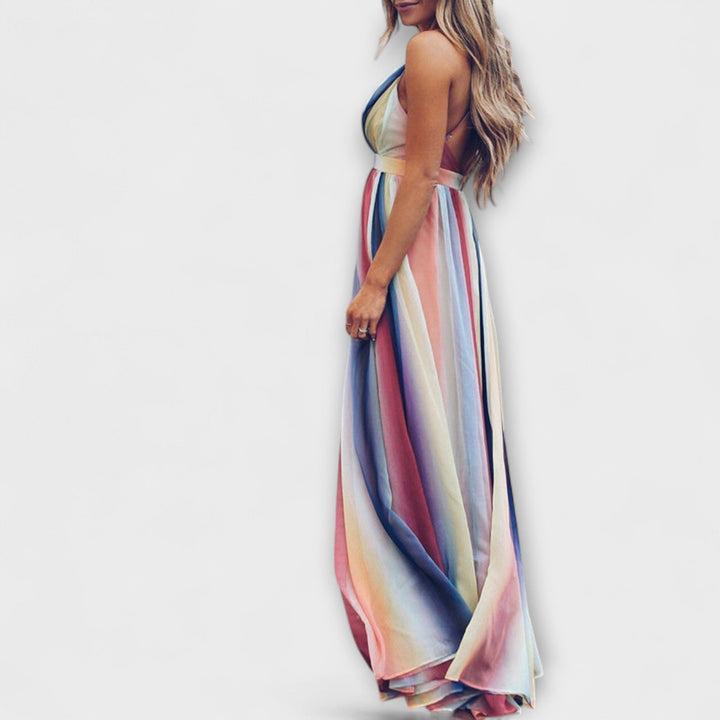 TAMARA | RELAXED STRIPED V-NECK DRESS