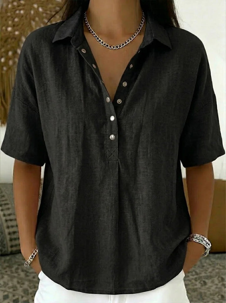 WILLOW | CHIC COLLARED BUTTON BLOUSE