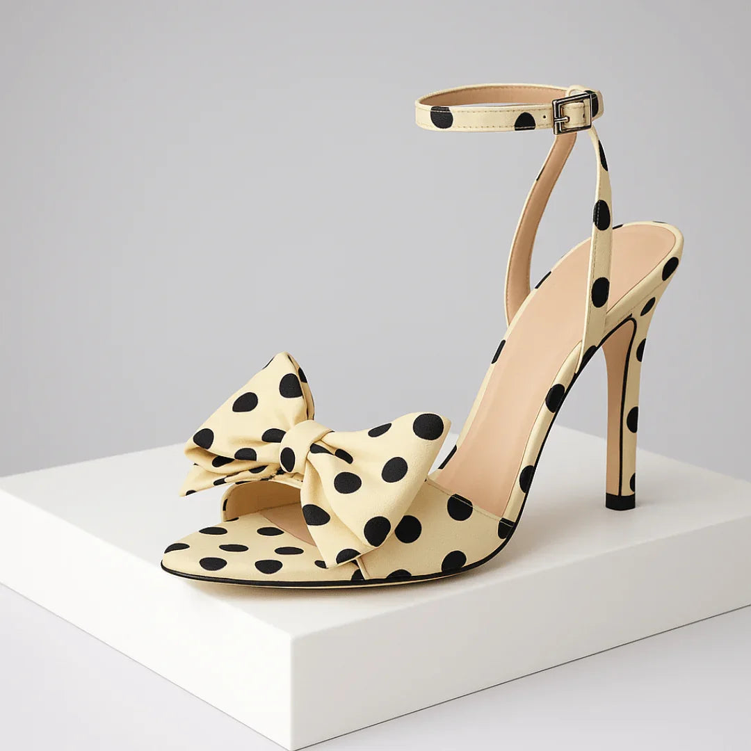 COLETTE | CHIC POLKA DOT BOW STILETTO HEELS