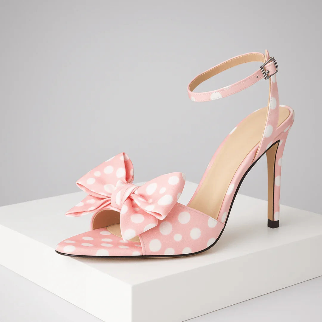 COLETTE | CHIC POLKA DOT BOW STILETTO HEELS