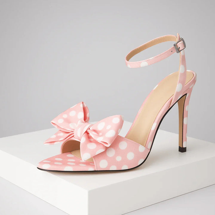 COLETTE | CHIC POLKA DOT BOW STILETTO HEELS