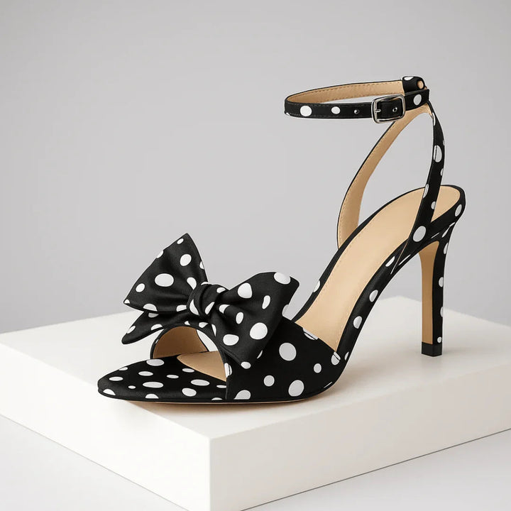 COLETTE | CHIC POLKA DOT BOW STILETTO HEELS