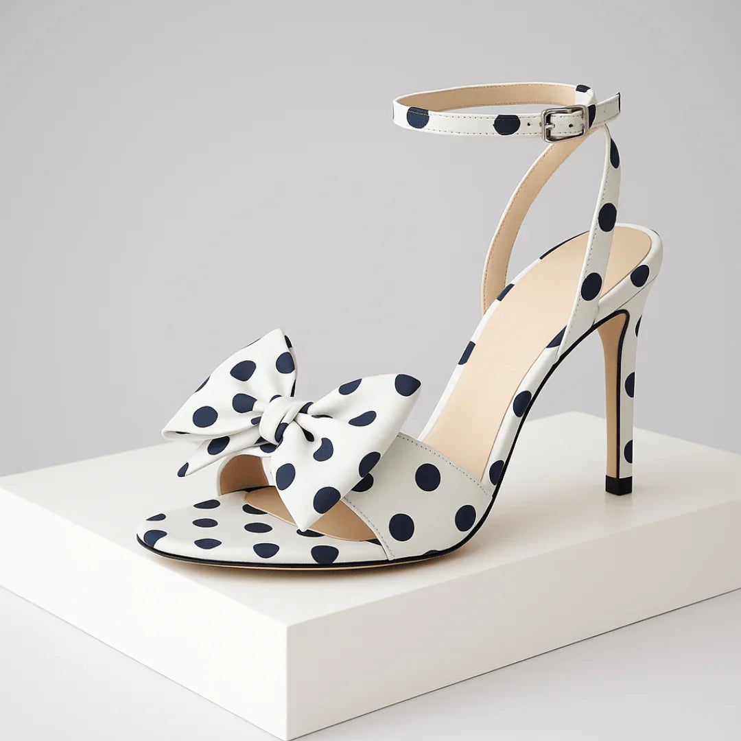 COLETTE | CHIC POLKA DOT BOW STILETTO HEELS