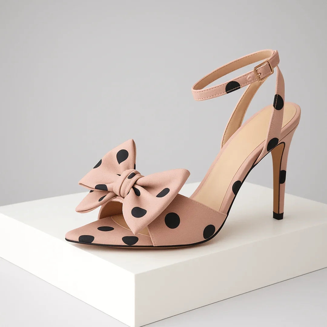 COLETTE | CHIC POLKA DOT BOW STILETTO HEELS