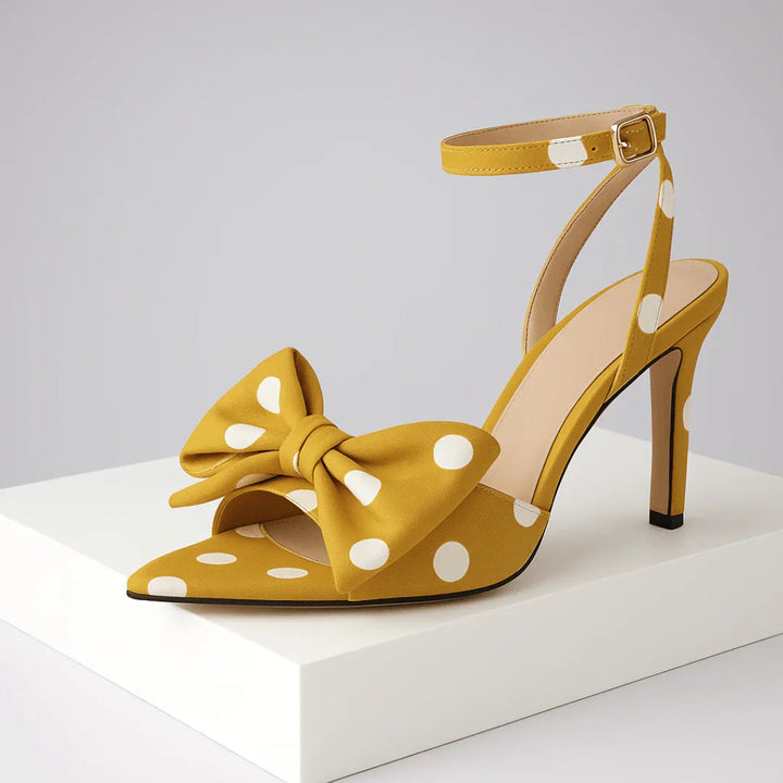 COLETTE | CHIC POLKA DOT BOW STILETTO HEELS