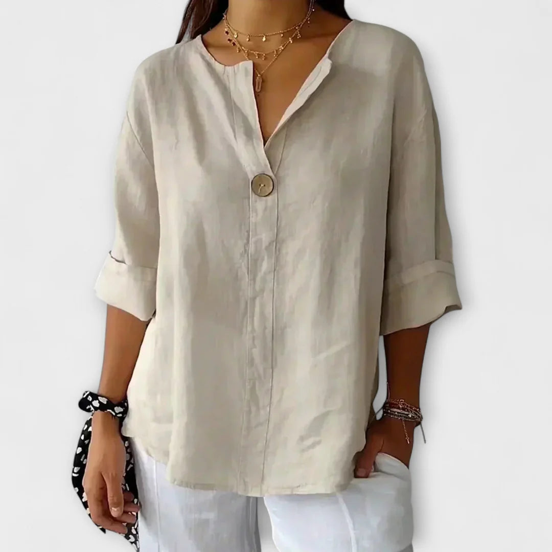 ALINA | LUXE RELAXED BUTTON BLOUSE