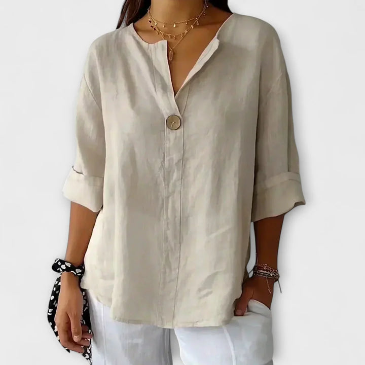 ALINA | LUXE RELAXED BUTTON BLOUSE